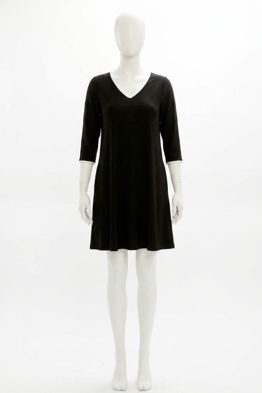 NEW SYMPLI tipped reversible trapeze dress in black